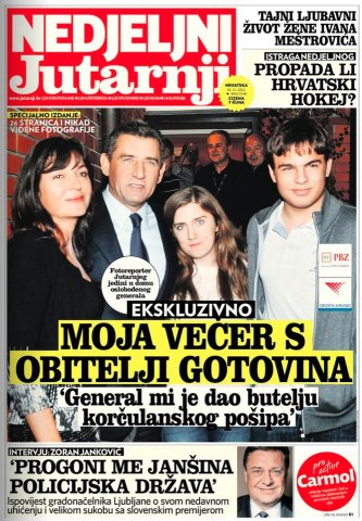 Sutrašnji @[141840039170089:274:Nedjeljni] donosi: Fotoreporter Jutarnjeg proveo večer kod obitelji Gotovina, a general mu poklonio bocu korčulanskog pošipa! :)